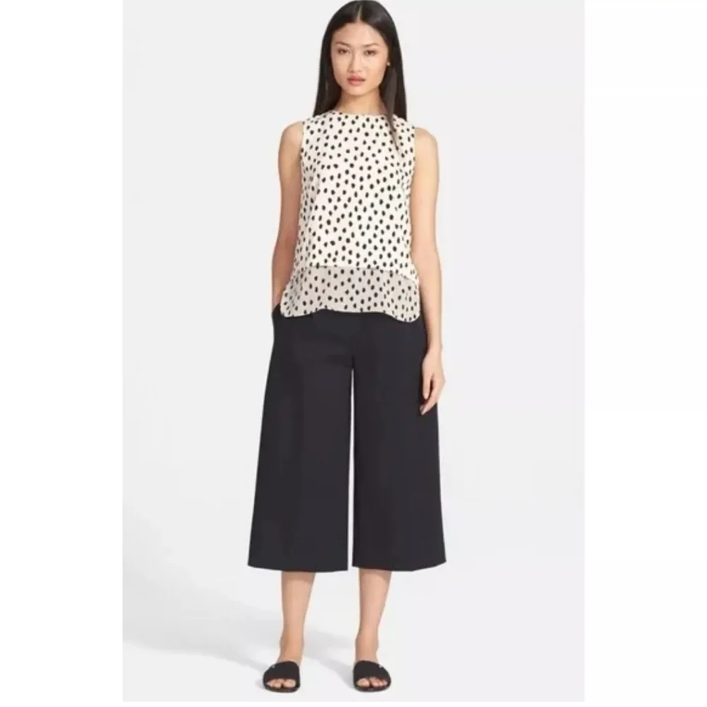 Kate Spade‎ Rambling Roses Black Stretch Twill Culotte size 12 New with Tags